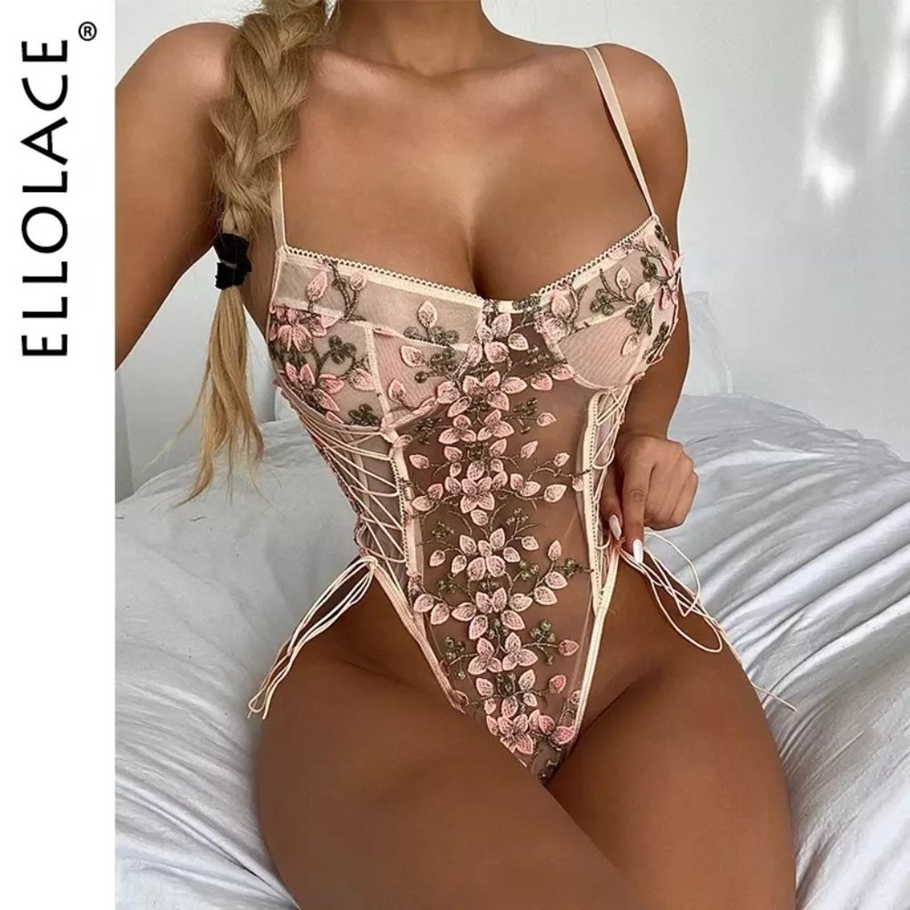 Pink Floral Bodysuit - Picture 2 of 11